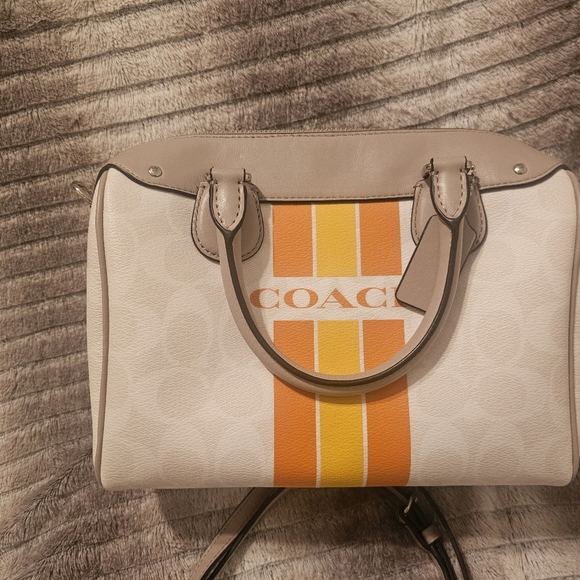 Coach varisty stripe mini Bennett satchel crossbody bag. - Picture 3 of 12